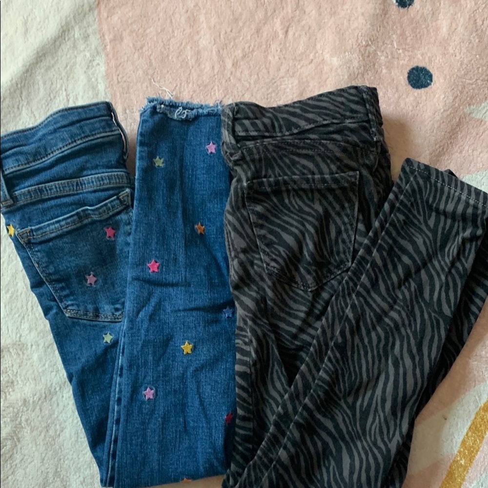 Colorful Star and Zebra Print Jeans